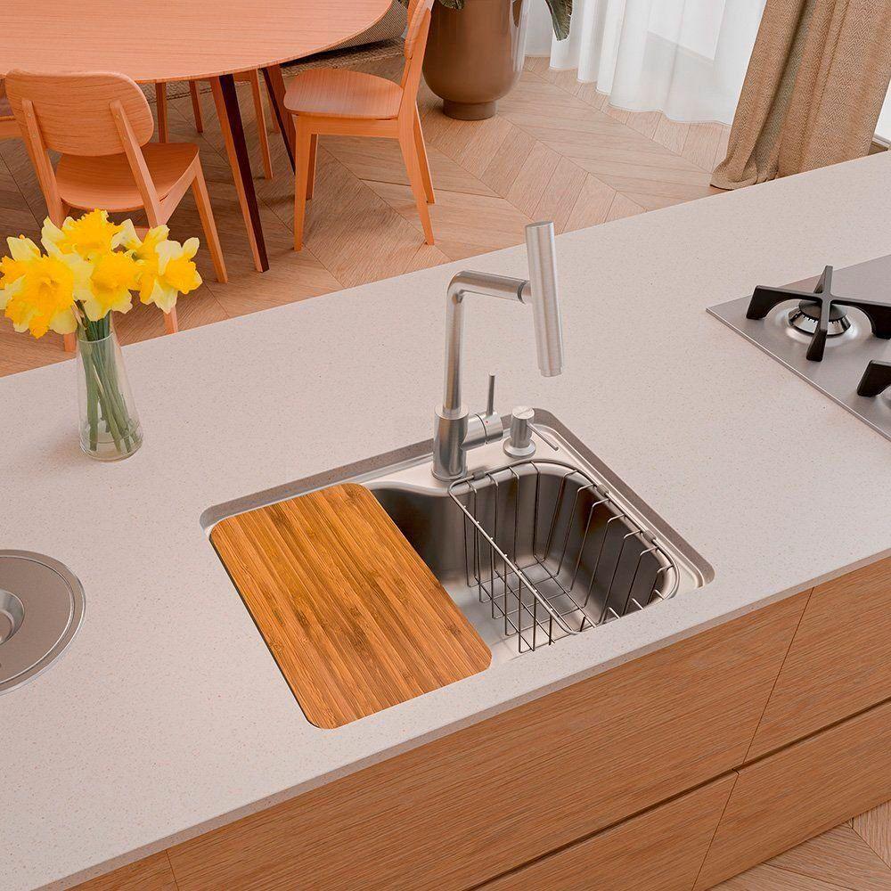 Cuba Tramontina Morgana Compact 48 Fx Undermount 55x42 93815282 Aço Inox Escovado Com Acessórios - 3