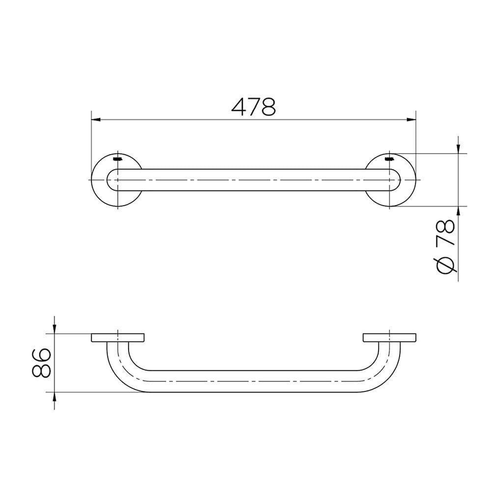 Barra De Apoio Docol Benefit 90009633156 Com 40cm ônix - 3