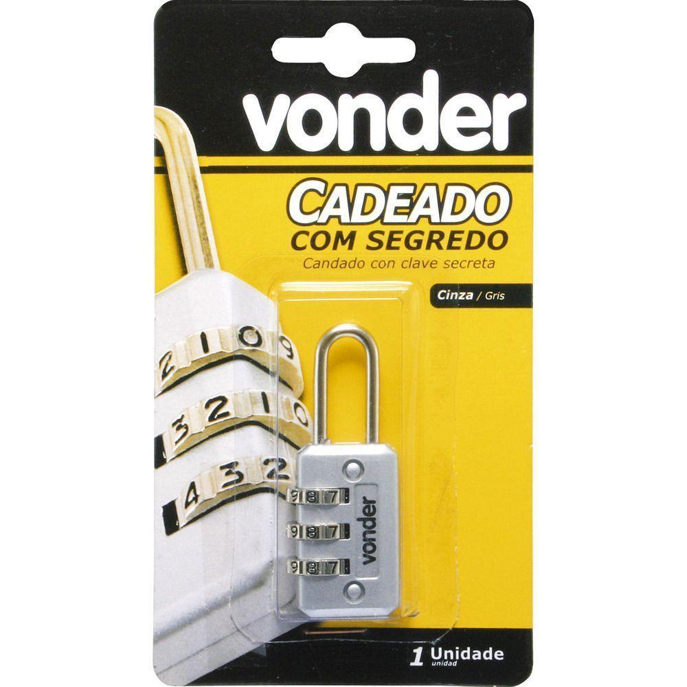 Cadeado Com Segredo 20mm Cinza 3 Combinações - Vonder - 2