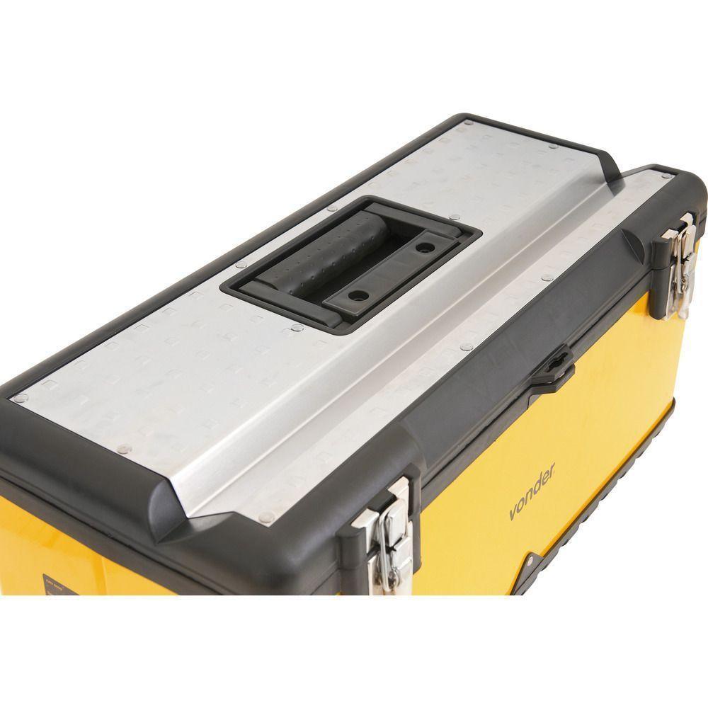 Caixa Metálica Para Ferramentas Baú 590x285x270mm Com Bandej - 5