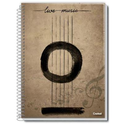 Caderno De Música Universitário Espiral 96 Folhas Credeal
