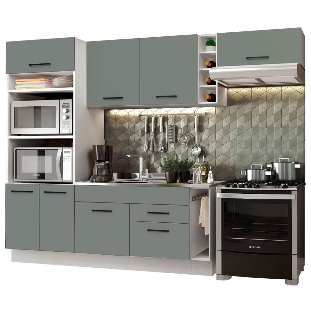 Cozinha Completa Madesa Agata com Armário e Balcão Cinza - 5