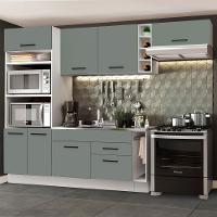 Cozinha Completa Madesa Agata com Armário e Balcão Cinza - 1