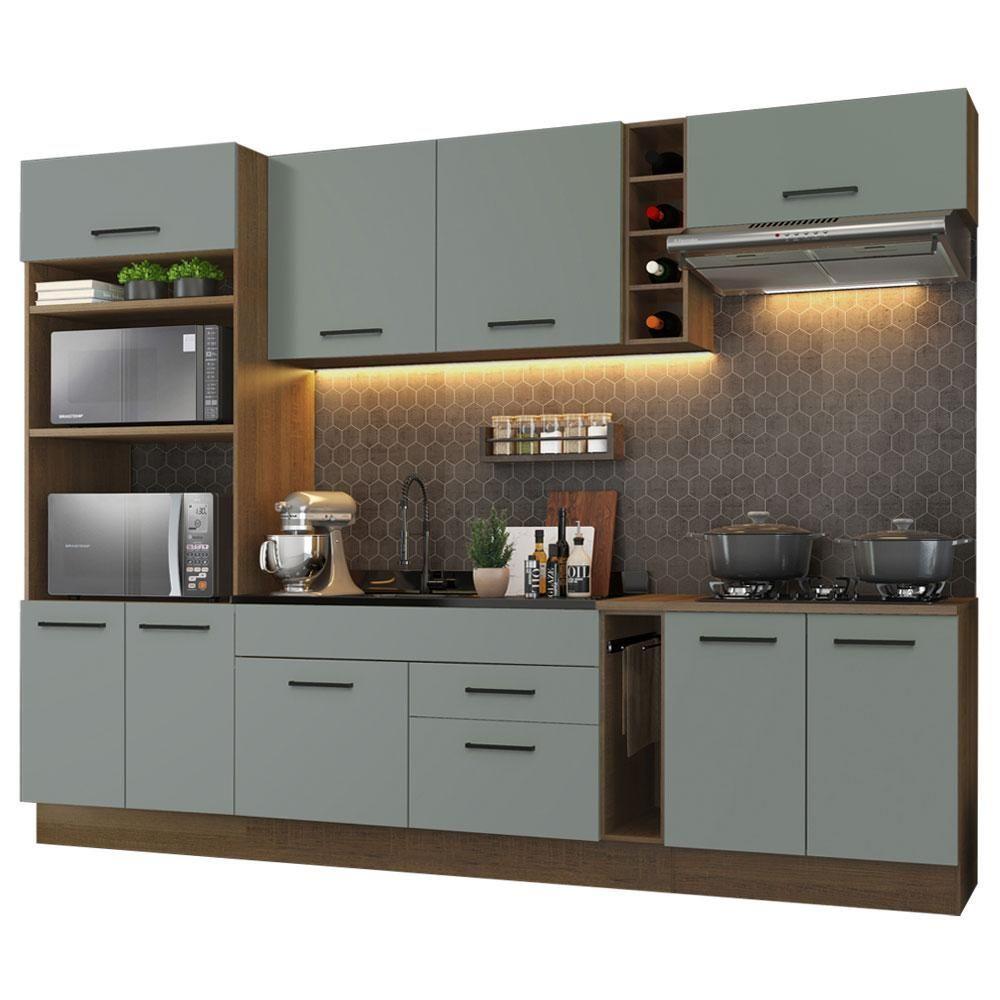 Cozinha Completa Madesa Agata com Armário e Balcão Cinza - 11