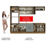 Cozinha Completa Madesa Agata com Armário e Balcão Cinza - 2