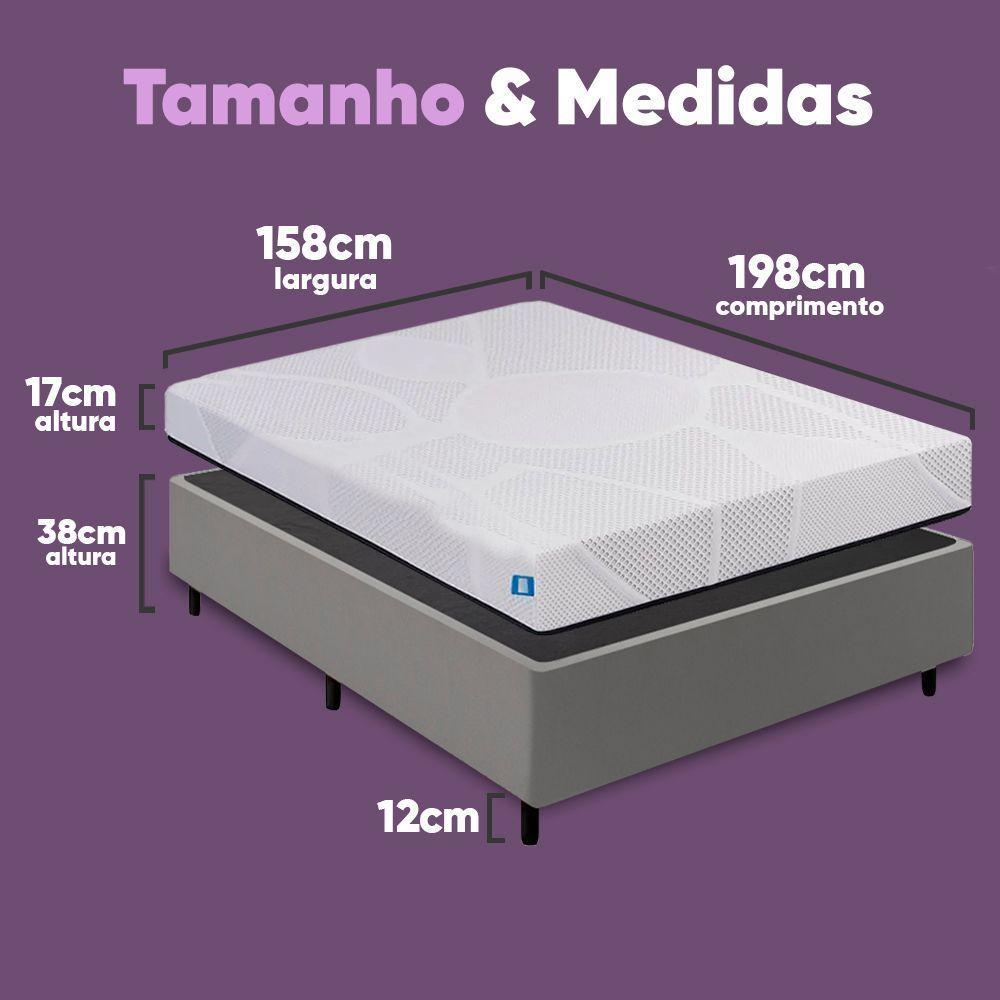 Cama Box Queen Desmontável Cinza + Colchão Umaflex Fit Firm D33 17cm Altura - Orthocamas - 2