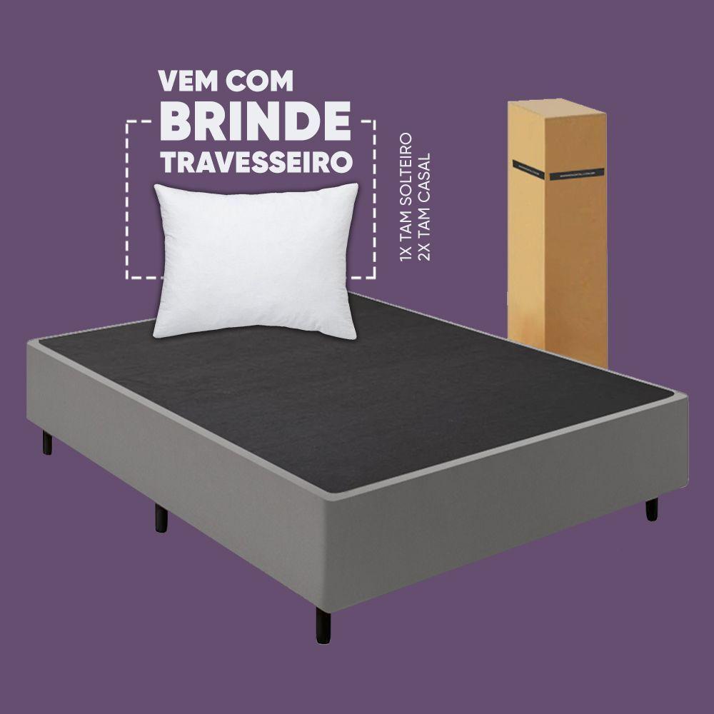 Cama Box Queen Desmontável Cinza + Colchão Umaflex Fit Firm D33 17cm Altura - Orthocamas - 4