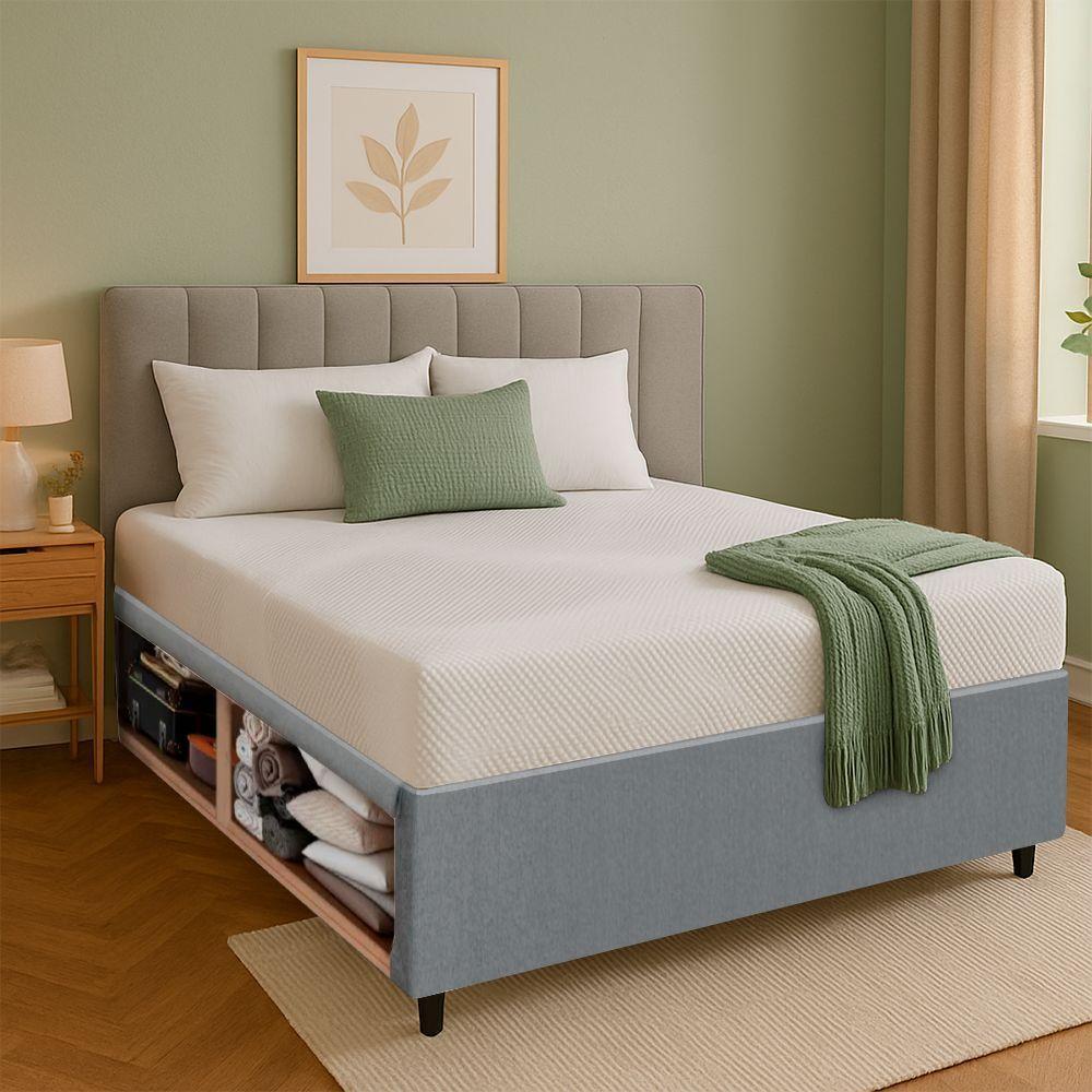 Cama Box Baú Base Sider Solteiro Cinza + Colchão Umaflex Fit Firm D33 Altura 17cm - Orthocamas - 5