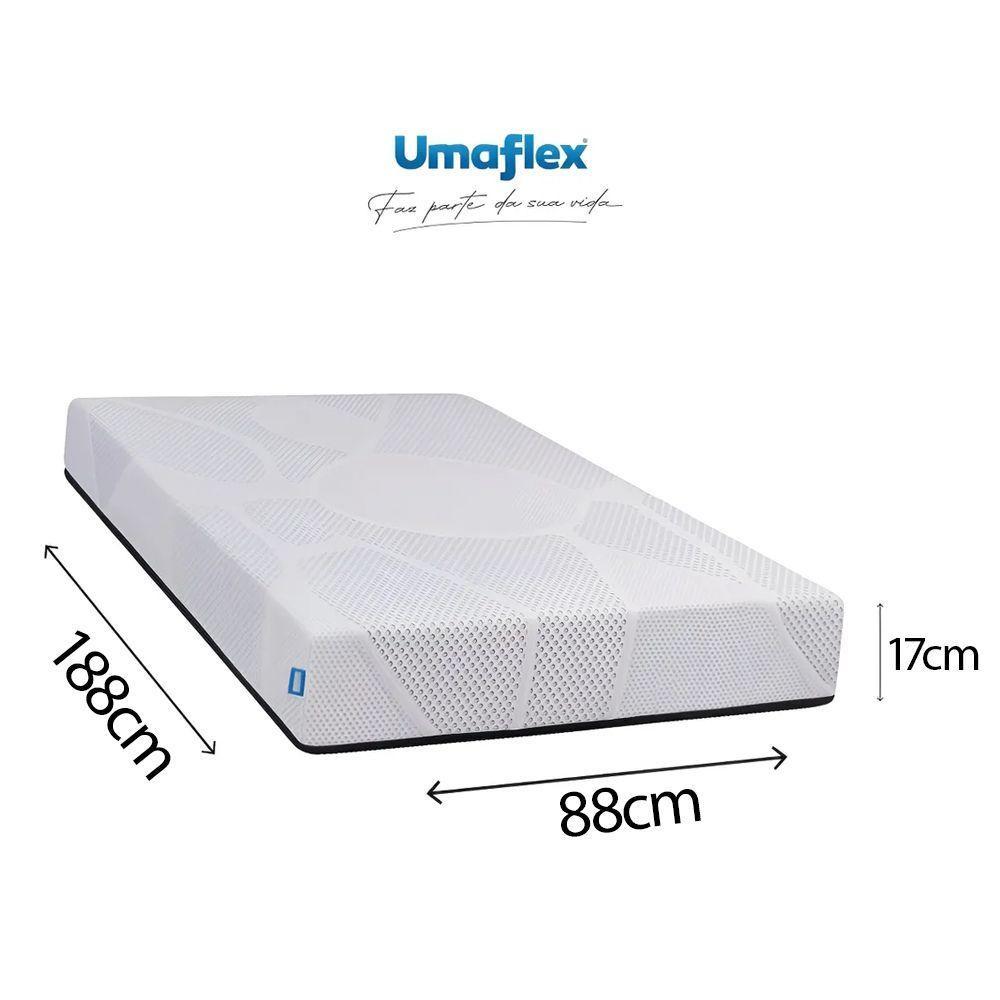 Cama Box Baú Base Sider Solteiro Cinza + Colchão Umaflex Fit Firm D33 Altura 17cm - Orthocamas - 6