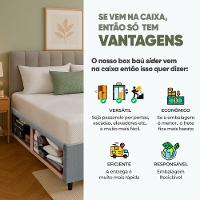 Cama Box Baú Base Sider Solteiro Cinza + Colchão Umaflex Fit Firm D33 Altura 17cm - Orthocamas