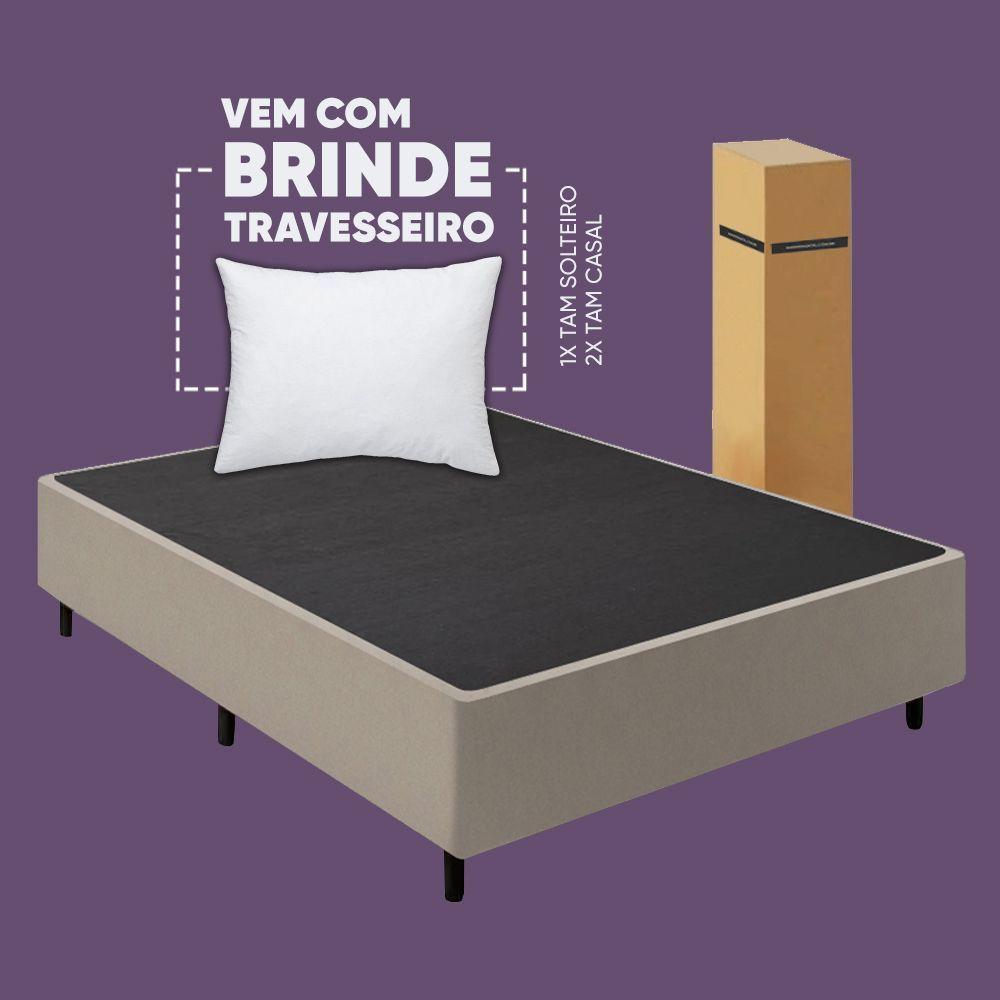 Cama Box Casal Desmontável Bege + Colchão Umaflex Fit Firm D33 17cm Altura - Orthocamas - 3