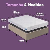 Cama Box Casal Desmontável Bege + Colchão Umaflex Fit Firm D33 17cm Altura - Orthocamas