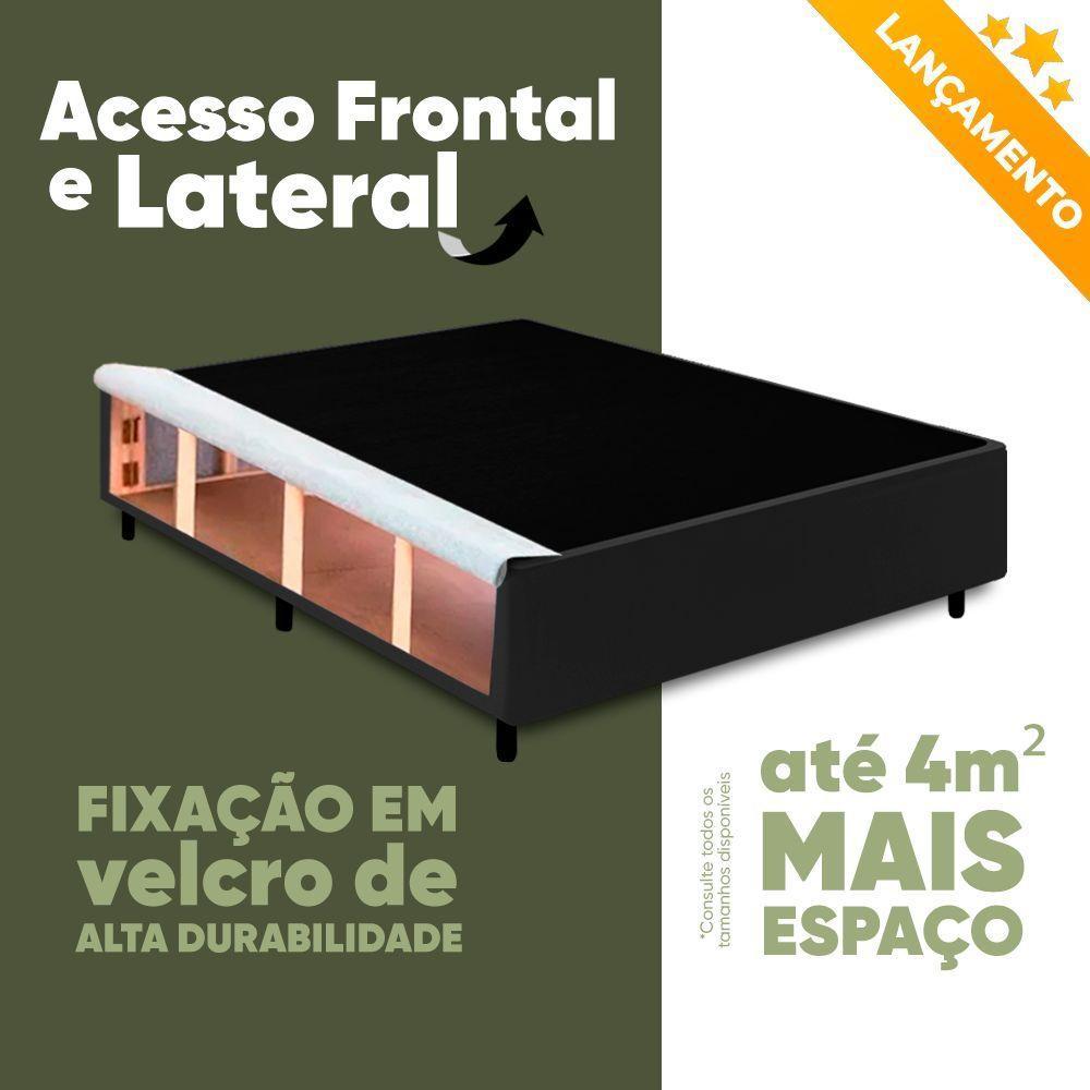 Cama Box Baú Base Sider Casal Preto + Colchão Umaflex Fit Firm D33 Altura 17cm - Orthocamas - 3