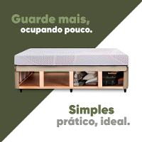 Cama Box Baú Base Sider Casal Bege + Colchão Umaflex Fit Firm D33 Altura 17cm - Orthocamas - 2
