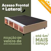 Cama Box Baú Base Sider Casal Bege + Colchão Umaflex Fit Firm D33 Altura 17cm - Orthocamas - 3