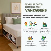 Cama Box Baú Base Sider Casal Bege + Colchão Umaflex Fit Firm D33 Altura 17cm - Orthocamas