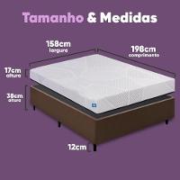 Cama Box Queen Desmontável Marrom + Colchão Umaflex Fit Firm D33 17cm Altura - Orthocamas - 2