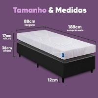 Cama Box Solteiro Desmontável Preta + Colchão Umaflex Fit Firm D33 17cm Altura - Orthocamas - 2
