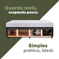 Cama Box Baú Base Sider Solteiro Preta + Colchão Umaflex Fit Firm D33 Altura 17cm - Orthocamas - 3