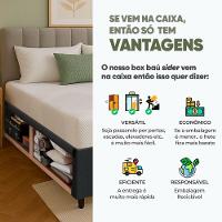 Cama Box Baú Base Sider Solteiro Preta + Colchão Umaflex Fit Firm D33 Altura 17cm - Orthocamas - 5