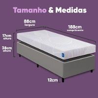 Cama Box Solteiro Desmontável Cinza + Colchão Umaflex Fit Firm D33 17cm Altura - Orthocamas - 2