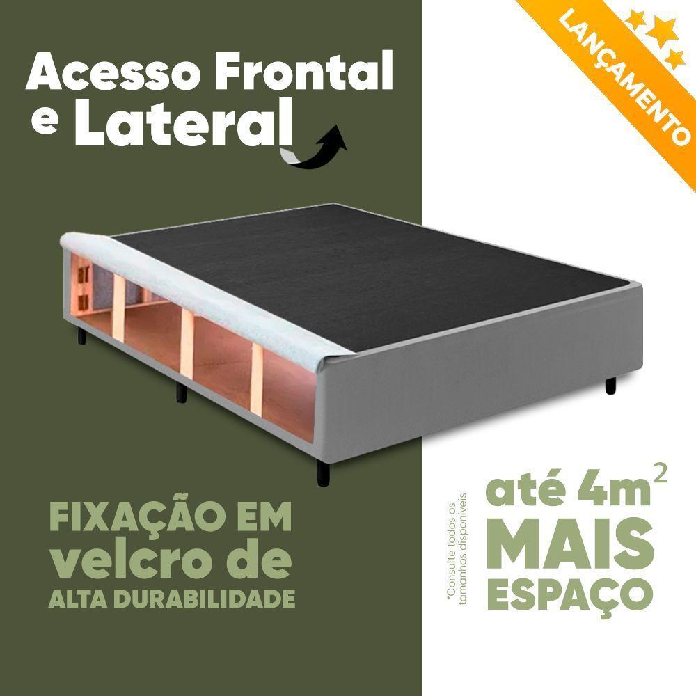 Cama Box Baú Base Sider Casal Cinza + Colchão Umaflex Fit Firm D33 Altura 17cm - Orthocamas - 3