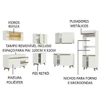 Cozinha Completa De Canto Madesa Reims 452001 Com Armário E Balcão Branco - 5