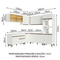 Cozinha Completa De Canto Madesa Reims 452001 Com Armário E Balcão Branco - 10