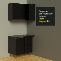 Cozinha Completa De Canto Com Armário E Balcão Preto Madesa - 11