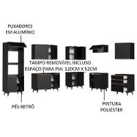 Cozinha Completa De Canto Com Armário E Balcão Preto Madesa - 13