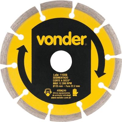 Disco Diamantado 125mm Segmentado Furo 22mm V3 - Vonder