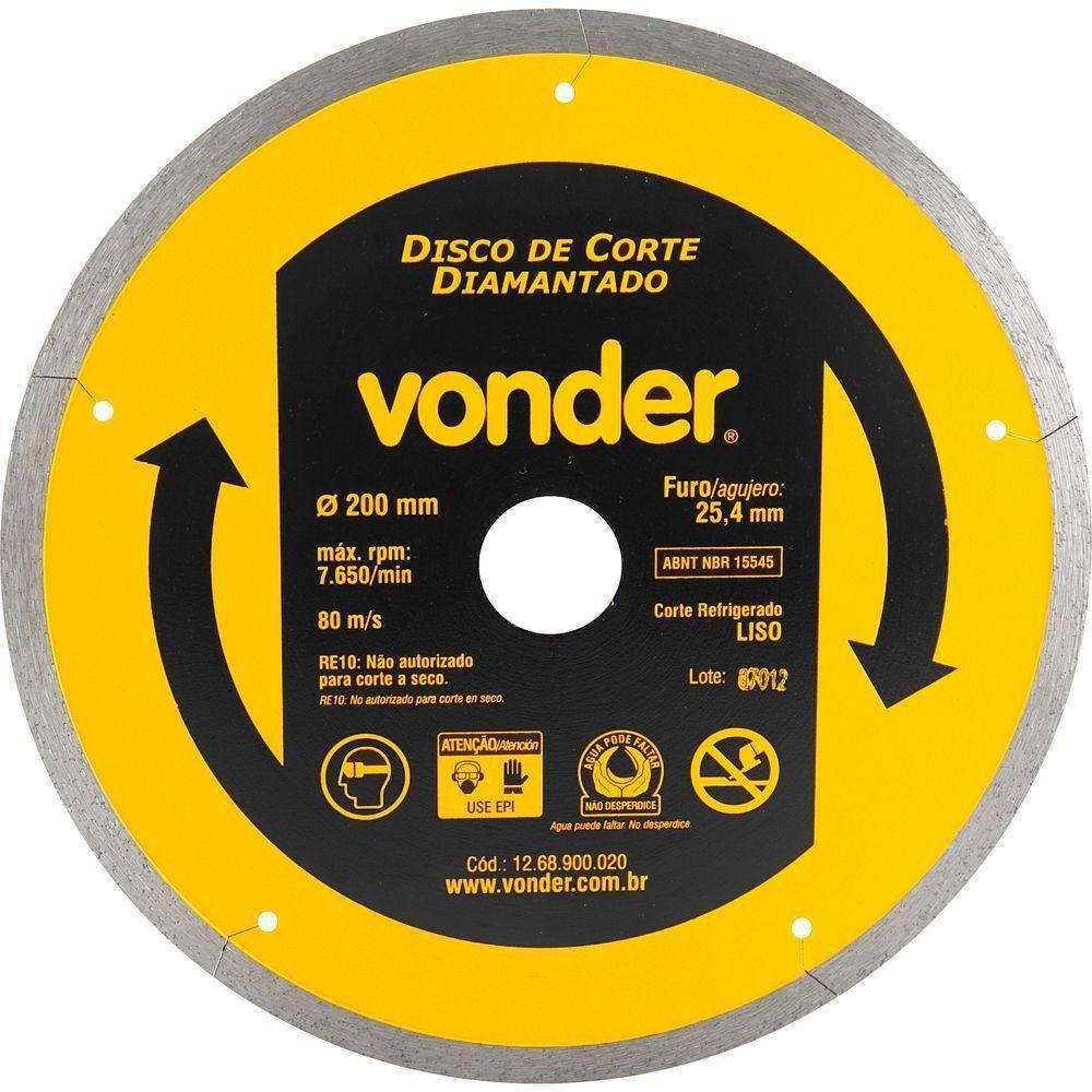 Disco Diamantado 200mm Liso Vonder - 1