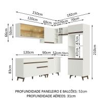 Cozinha Completa de Canto Reims Com Armário e Balcão Branco - 3