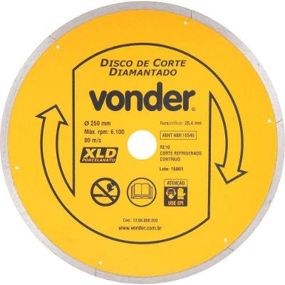 Disco Diamantado 250mm Contínuo Furo 25mm Xld Vonder