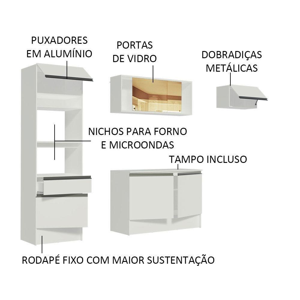 Cozinha Completa Diamante com Armário Balcão e Tampo Madesa - 10
