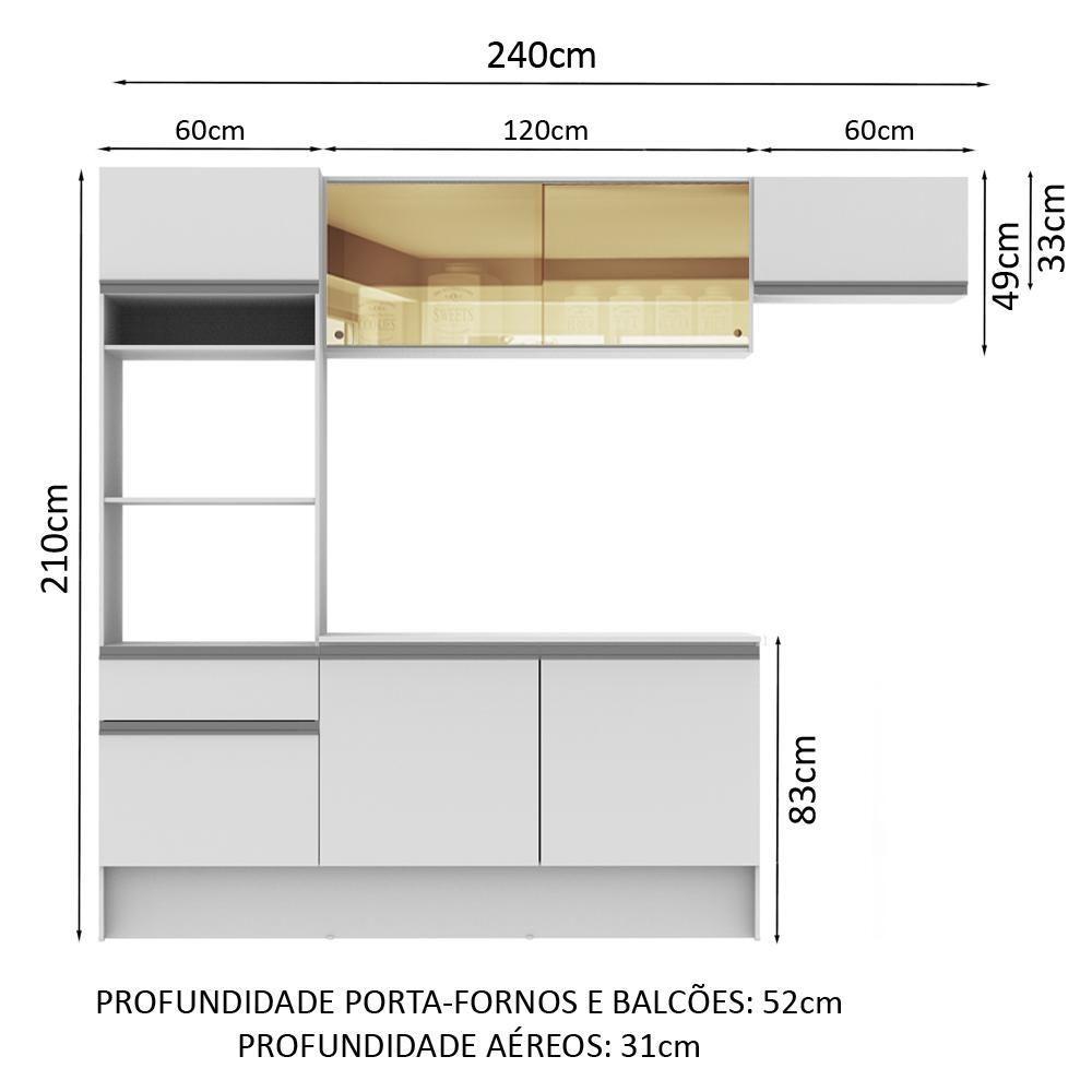 Cozinha Completa Diamante com Armário Balcão e Tampo Madesa - 6