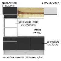 Cozinha Completa Diamante com Armário Balcão e Tampo Madesa - 10