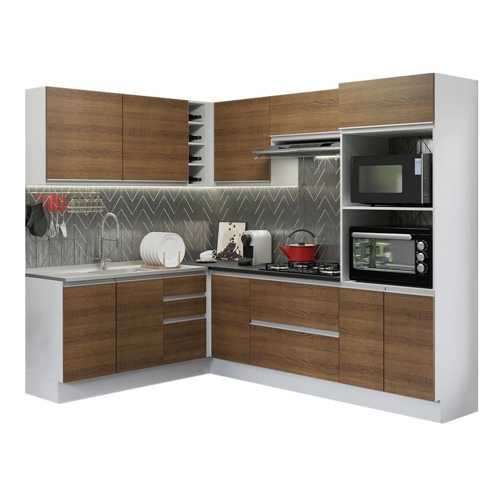 Cozinha Completa De Canto Mdf Madesa Acordes Branco Rustic - 9