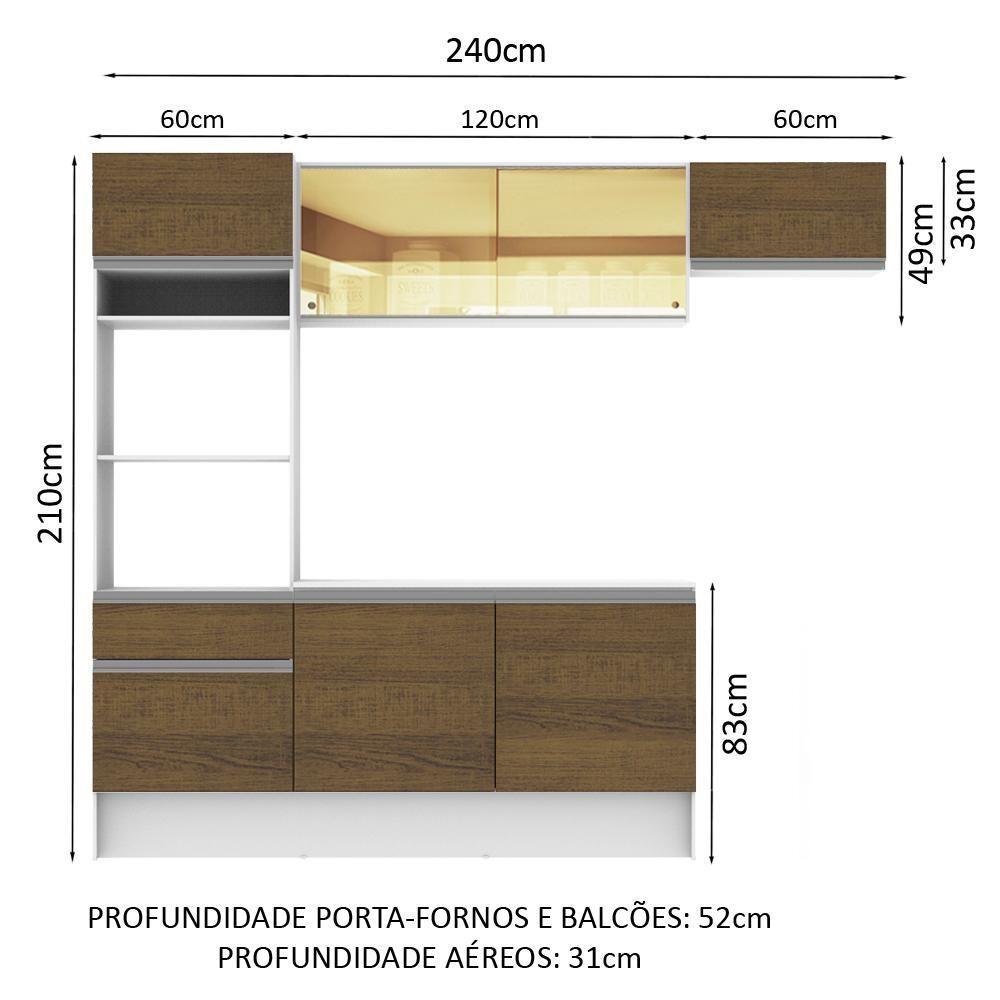 Cozinha Completa Diamante com Armário Balcão e Tampo Madesa - 10
