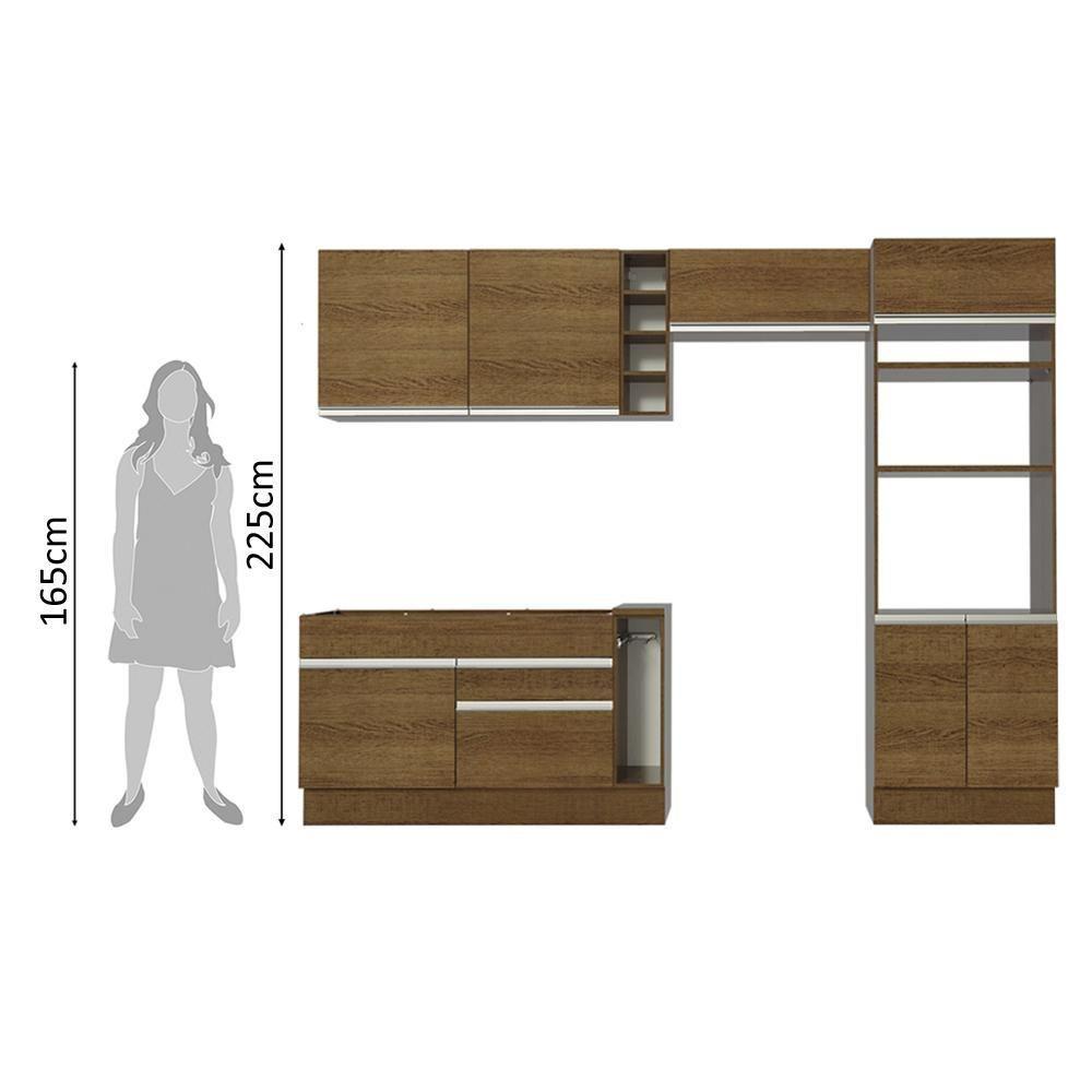 Cozinha Completa Cristal com Armário e Balcão (sem Tampo E Pia) Madesa - 9