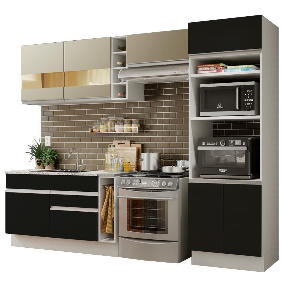 Cozinha Completa Cristal com Armário e Balcão (sem Tampo E Pia) Madesa - 3