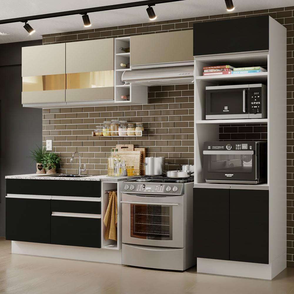 Cozinha Completa Cristal com Armário e Balcão (sem Tampo E Pia) Madesa - 6