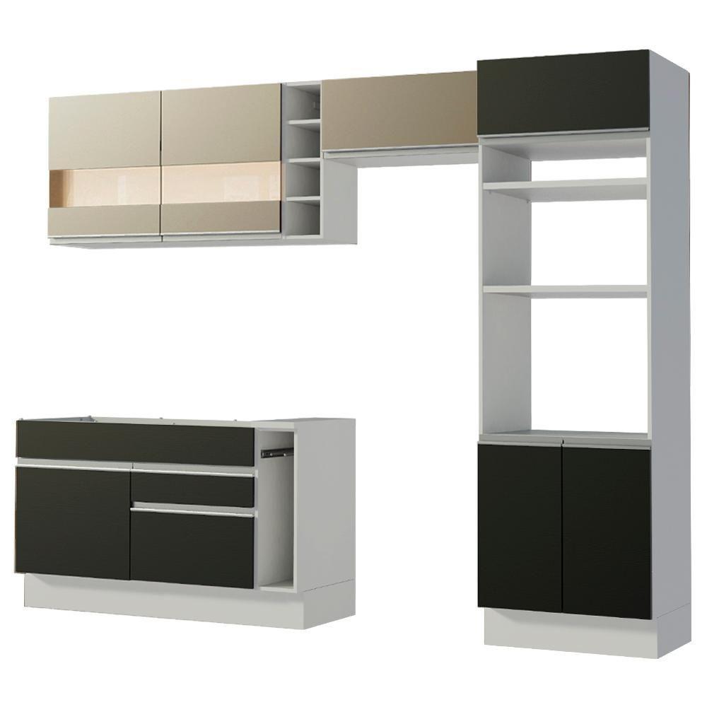 Cozinha Completa Cristal com Armário e Balcão (sem Tampo E Pia) Madesa - 7