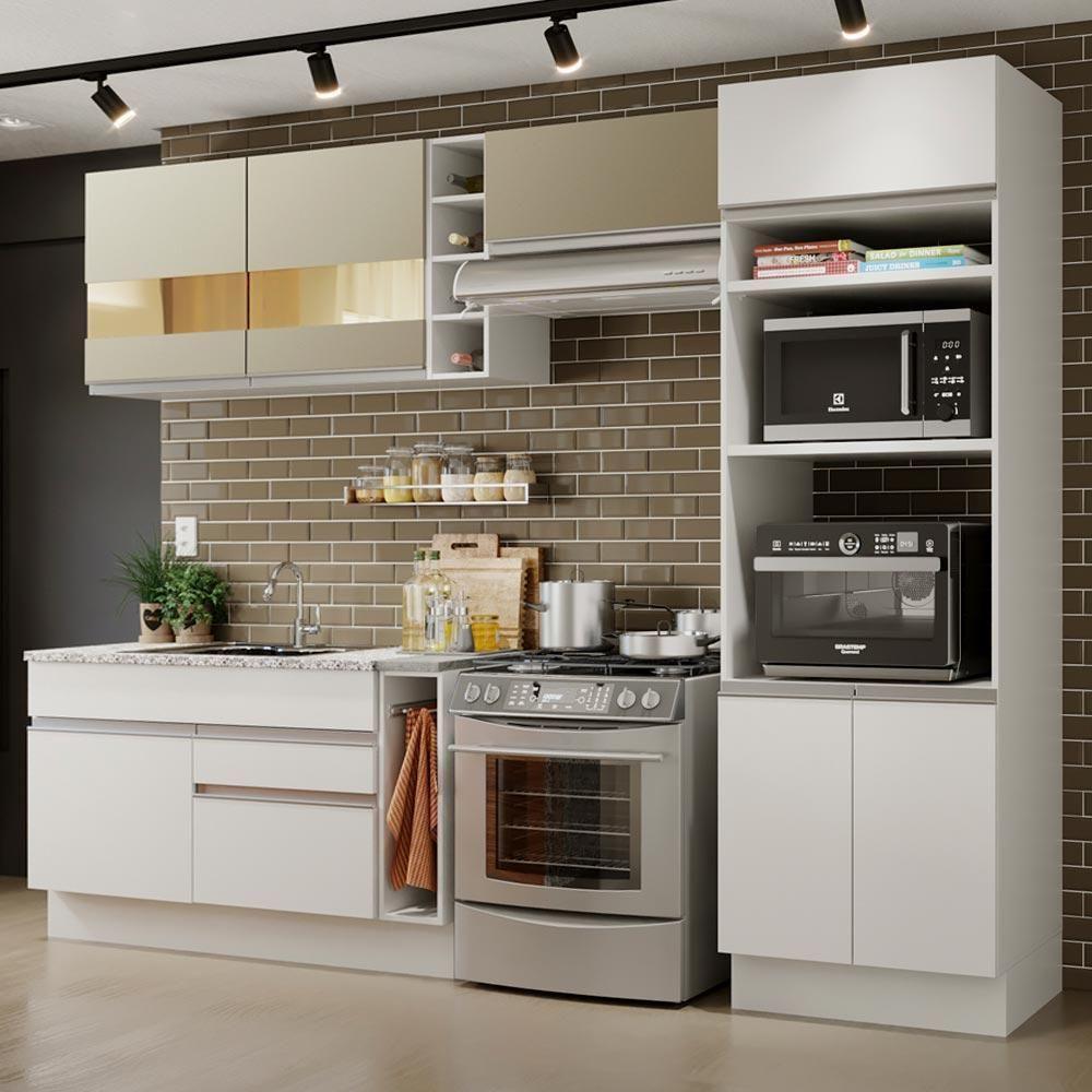 Cozinha Completa Cristal com Armário e Balcão (sem Tampo E Pia) Madesa - 1