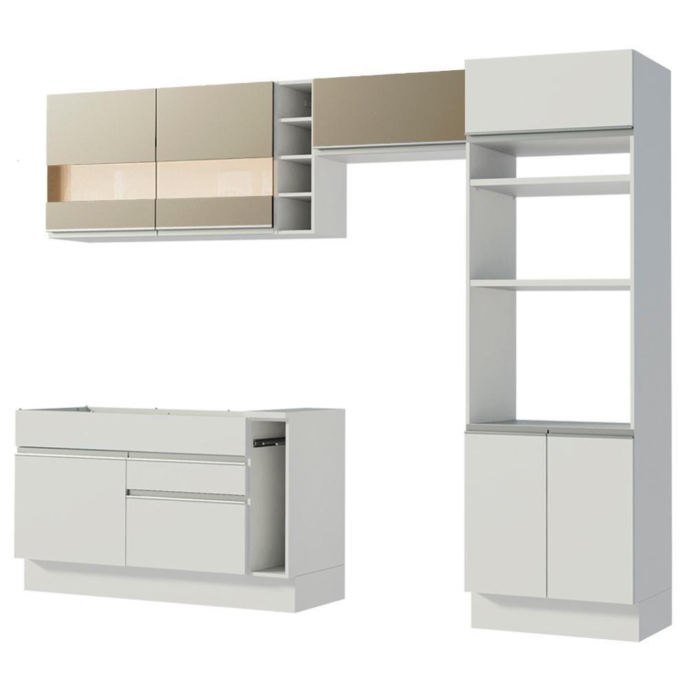 Cozinha Completa Cristal com Armário e Balcão (sem Tampo E Pia) Madesa - 6