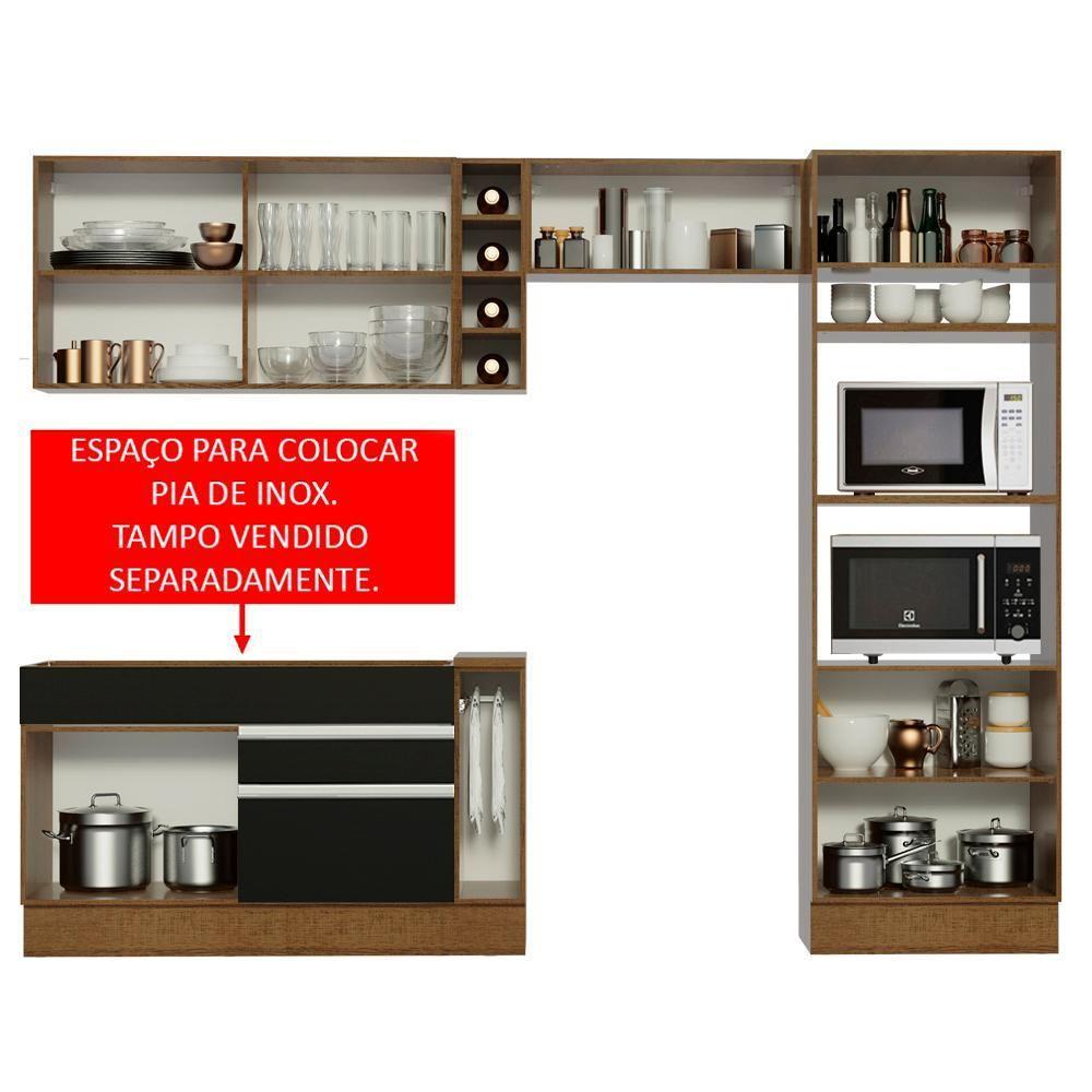 Cozinha Completa Cristal com Armário e Balcão (sem Tampo e Pia) Madesa - 4