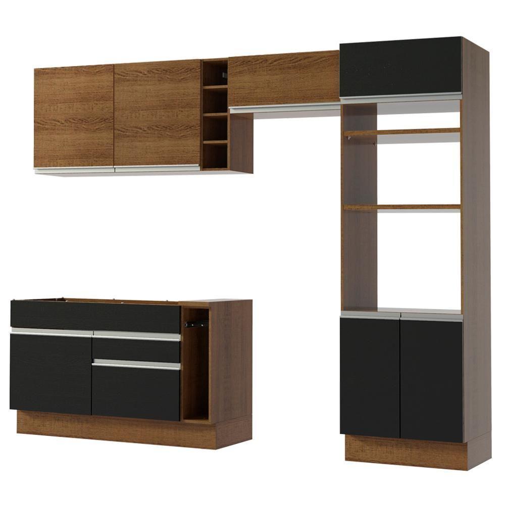 Cozinha Completa Cristal com Armário e Balcão (sem Tampo e Pia) Madesa - 8