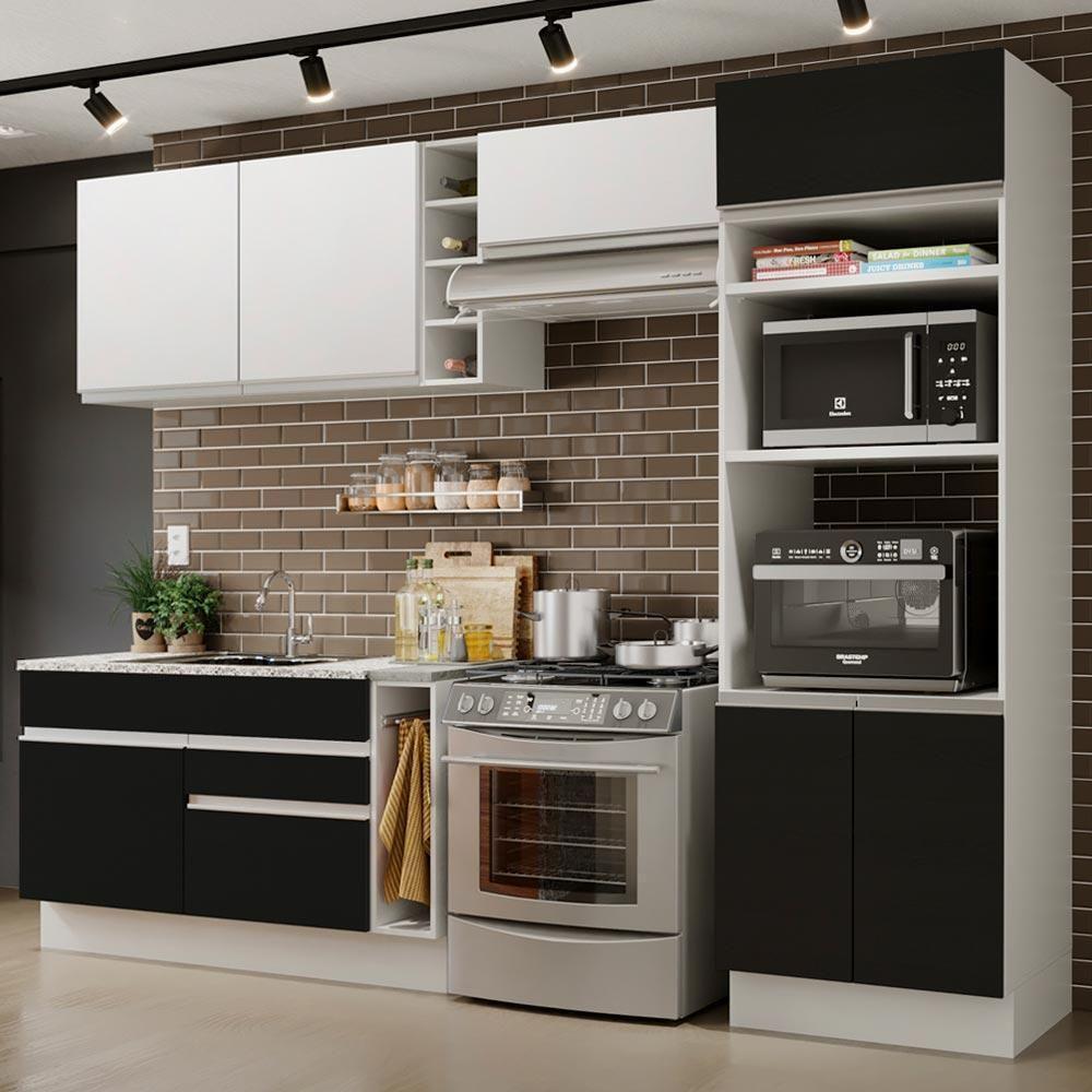 Cozinha Completa Cristal com Armário e Balcão (sem Tampo e Pia) Madesa - 1