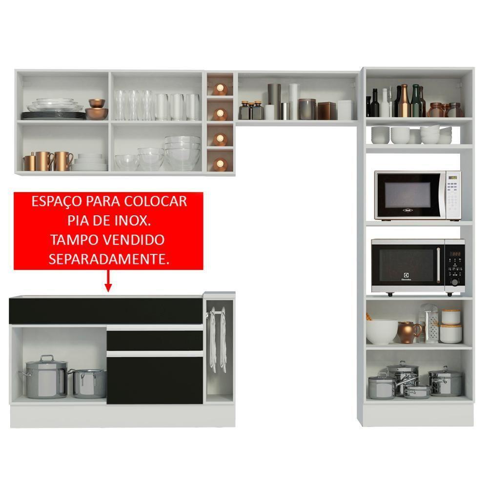 Cozinha Completa Cristal com Armário e Balcão (sem Tampo e Pia) Madesa - 5