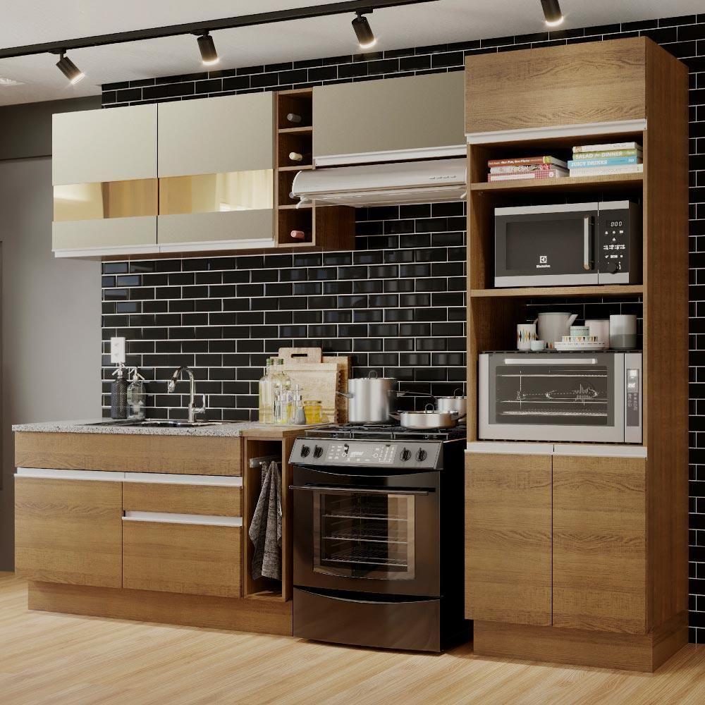 Cozinha Completa Cristal com Armário e Balcão (sem Tampo E Pia) Madesa - 1